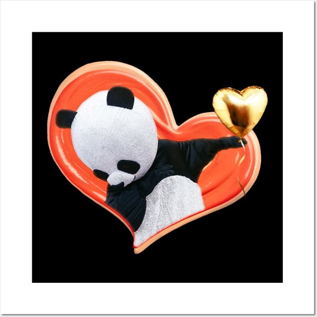 Dabbing Panda With A Heart Sweatshirt Wall Art by NurseSoCare